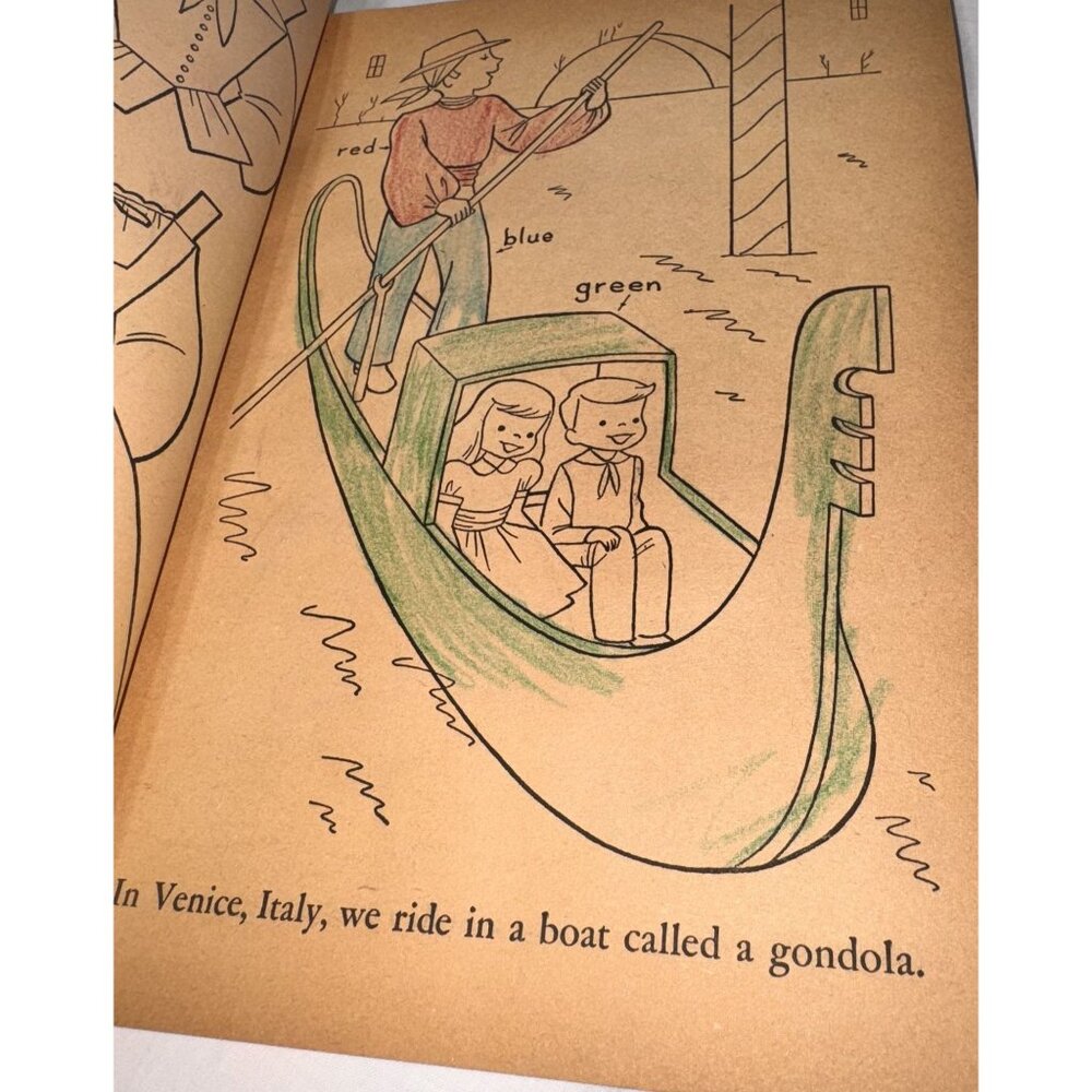 Vintage 1950s Children Of Other Lands Coloring & Activity Book By Whitman - Picture 14 of 16